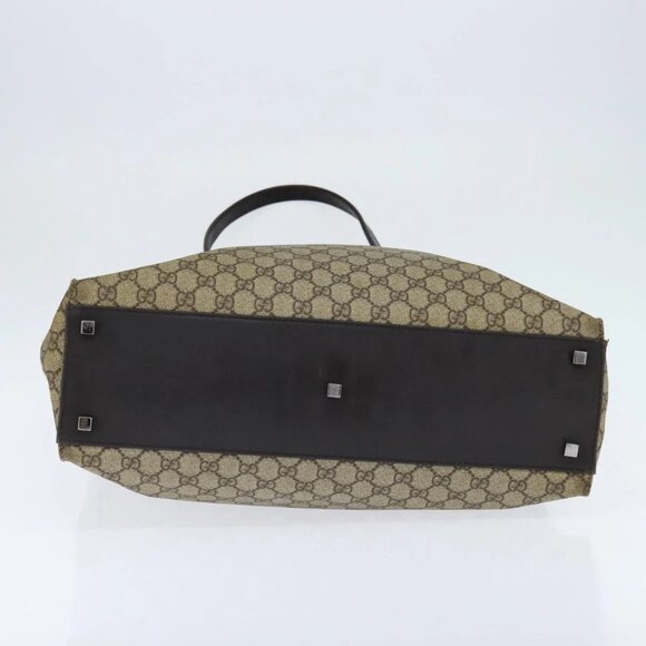 GUCCI GG Supreme Tote Bag PVC Beige Silver 91250 Auth 147043 - Picture 7 of 16